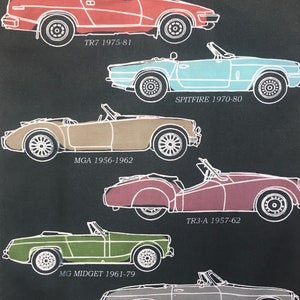 British Classic car Tea Towel - Off black