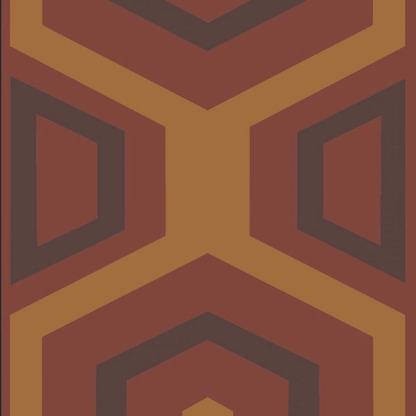 Polygon Wallpaper - Terracotta + Orange