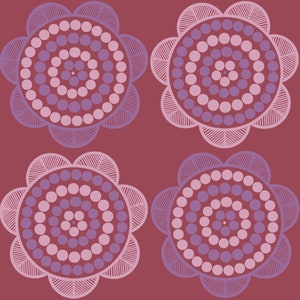 Retro daisy wallpaper - Bubblegum pink