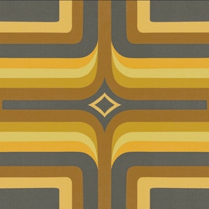 1970s Retro wallpaper, Yellow, Ochre + Grey
