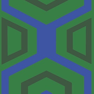 Papier Peint Polygone - Émeraude + Cobalt