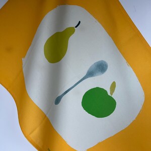 Pear + Apple Tea towel - Bright Yellow