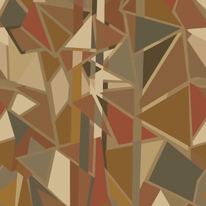 Papier peint mural géométrique - Terre cuite