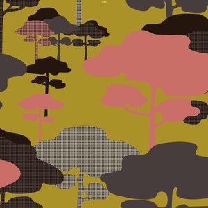 Carta da parati Cloud Tree - Ocra