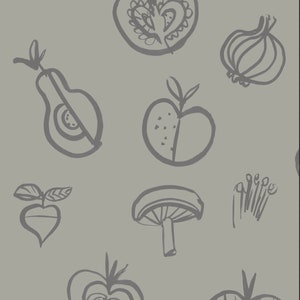 Fruit + Veg wallpaper -  Mushroom