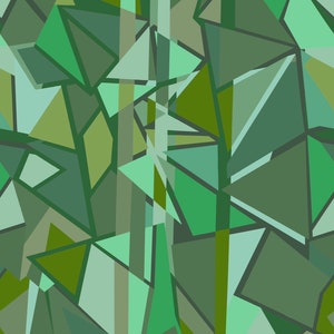Papier peint mural géométrique - Vert