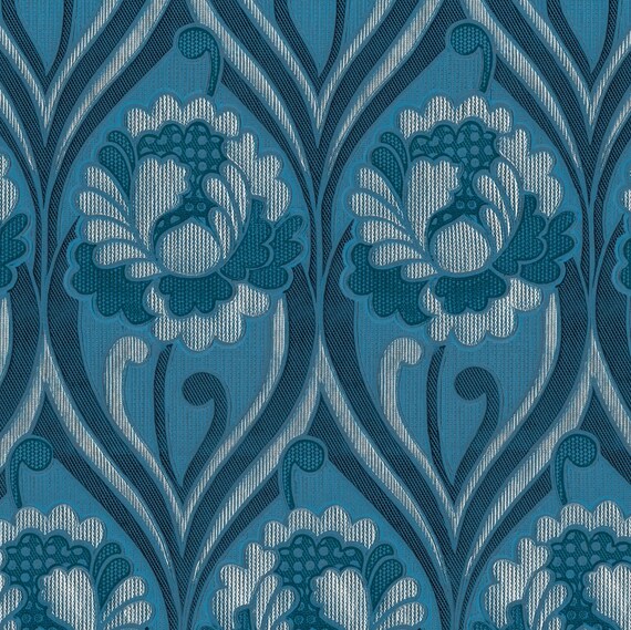 Royal Blue Floral Wallpaper