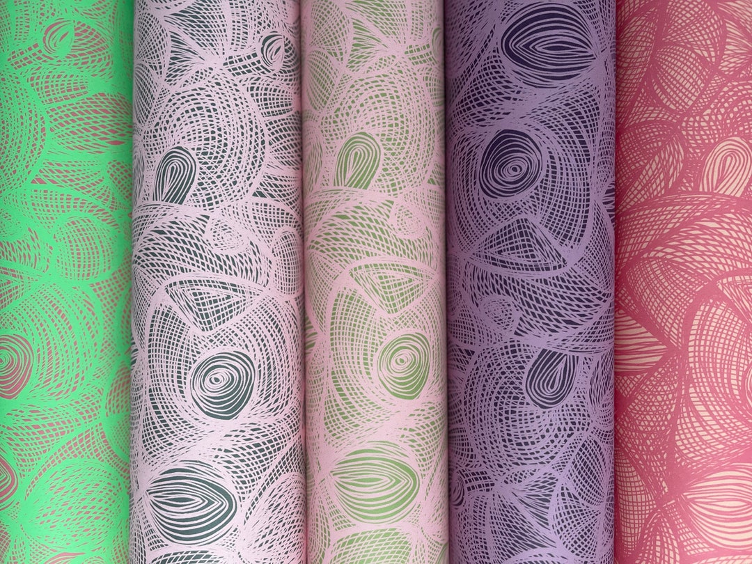 Scribble Wallpaper - Pinks, Greens - Etsy
