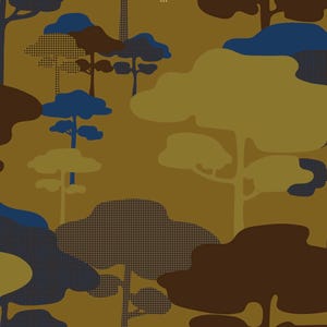 Carta da parati Cloud Tree - Ocra
