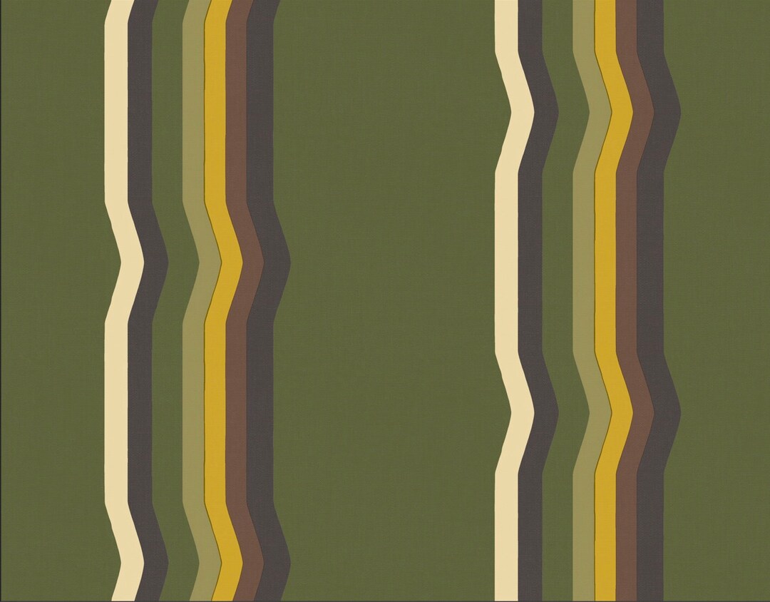 Retro Stripe Wallpaper Olive Etsy