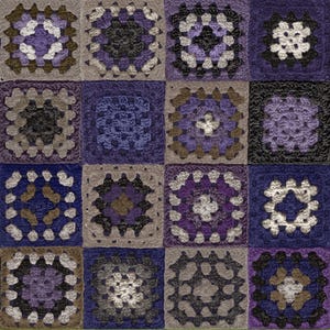 Crocheted Granny square Wallpaper - Purple