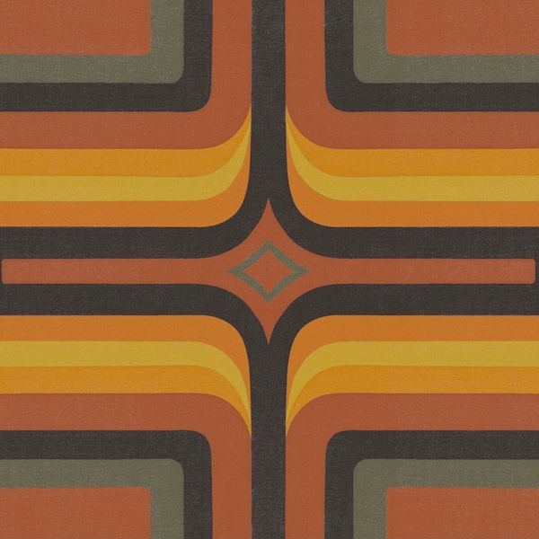 1970s Retro wallpaper, Terracotta, Ochre