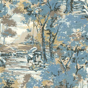 Carta da parati Forest Glade - Blu navy