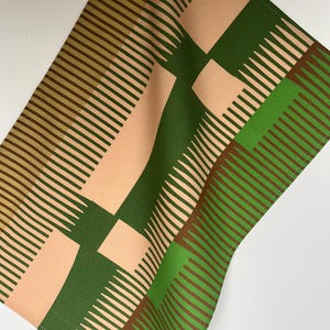 Combed Stripe Tea towel - Emerald + Plaster