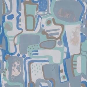 Cubist Jigsaw Wallpaper - Blue