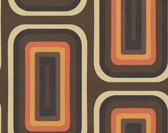 Retro Oblong wallpaper, Orange + Brown