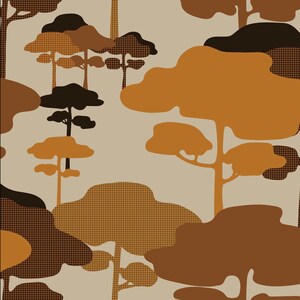 Carta da parati Cloud Tree - Crema + Tan