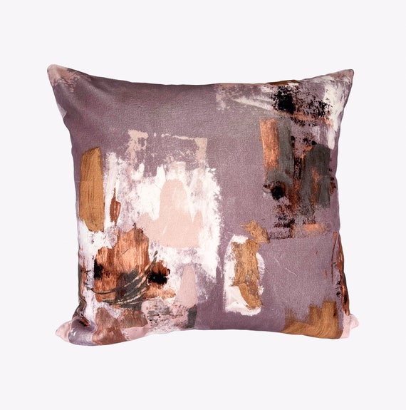 Abstract Painterly Velvet Cushion Mink Etsy Ireland