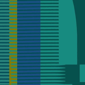Combed stripe Wallpaper - Teal
