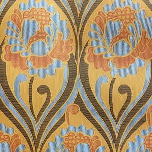 1970s Vintage floral wallpaper - Orange
