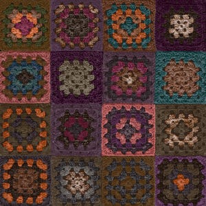 Crocheted Granny square Wallpaper - Jewel