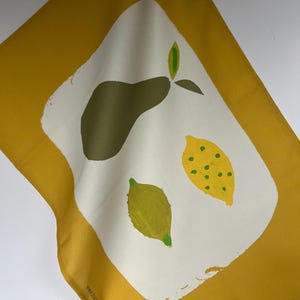 Pear + Lime Tea towel -  Mustard