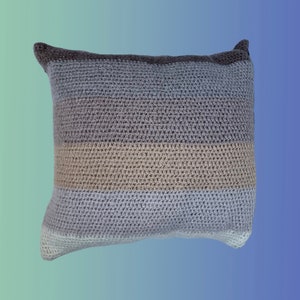 Mohair Striped Cushion - Grey / Beige