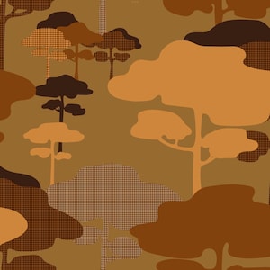 Carta da parati Cloud Tree - Tan