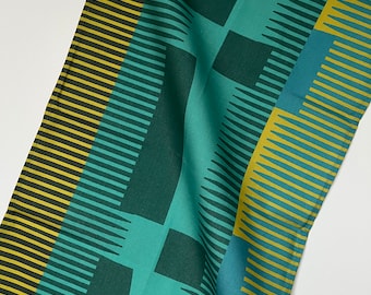 Combed Stripe Tea towel - Turquoise  + Ochre