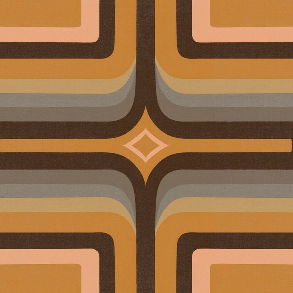 1970s Retro wallpaper, Tan + Grey