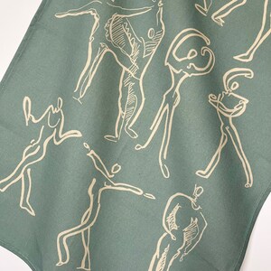 Dancers Tea towel - Duck Egg