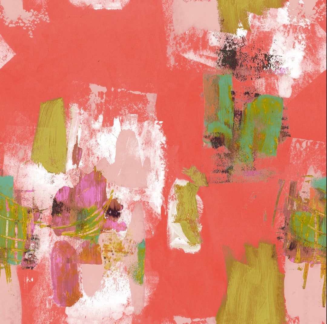 Abstract Painterly Wallpaper - Poppy - Etsy