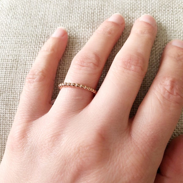 Bubble Spacer Ring, Stackable Name ring, Stacking ring, Stainless Steel ring hypoallergenic, Rose Gold Stainless Steel