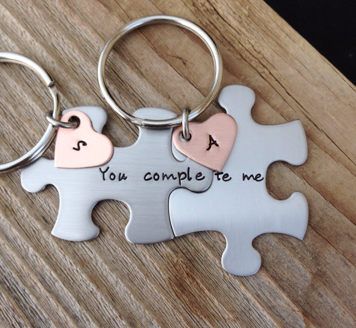 His Sunshine Her Earth Set Stainless Steel Keychains Puzzle Piece Keychain Set Gift for Boyfriend Anniversary Gift 