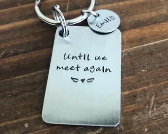 Porte-clé commémoratif, breloque prénom personnalisé, cadeau de fausse couche, porte-clé souvenir, porte-clé estampé à la main, cadeau de sympathie