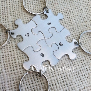 Bridesmaid gift puzzle pieces keychains personalized wedding party gift or best friends image 1