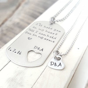 Military Gift, Custom Dog Tag and Necklace, Long Distance Gift, Hand Stamped jewelry, Boyfriend Gift, Girlfriend Gift image 2