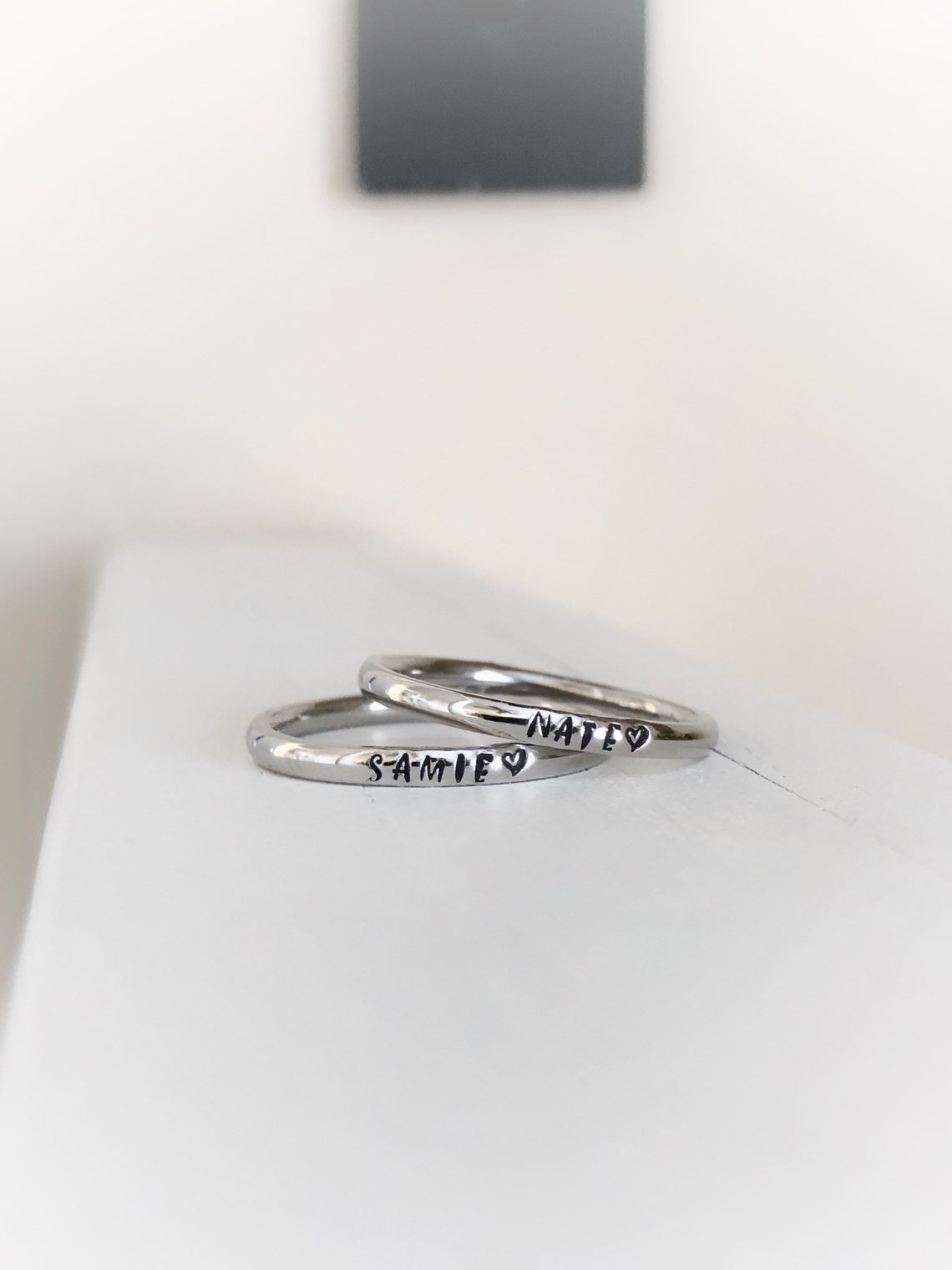 Stacking Ring Name Ring Stacking Ring Personalized Custom Name - Etsy