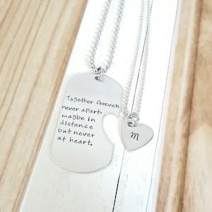Custom dog tag hand stamped military tag with open heart and necklace set stainless steel jewelry
