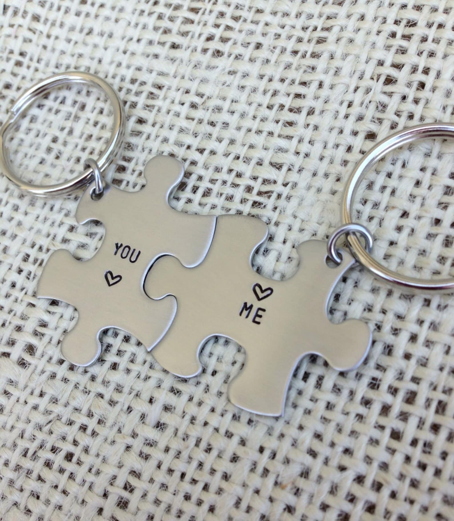 Puzzle Piece Key Chain Set His and Hers You Me Gift for Him Etsy