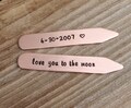 Collar stays Gift for Men hand stamped copper 7 year anniversary gift for him personalized collar stays love you to the moon jewelry