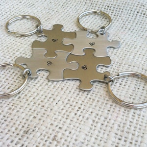 Bridesmaid gift puzzle pieces keychains personalized wedding party gift or best friends image 2