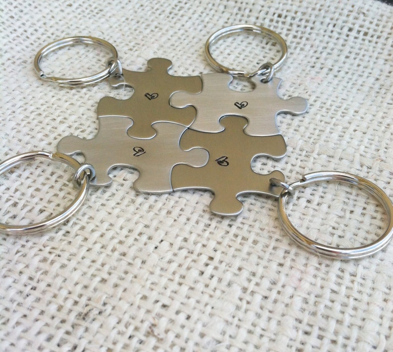 Bridesmaid gift puzzle pieces keychains personalized wedding party gift or best friends image 2