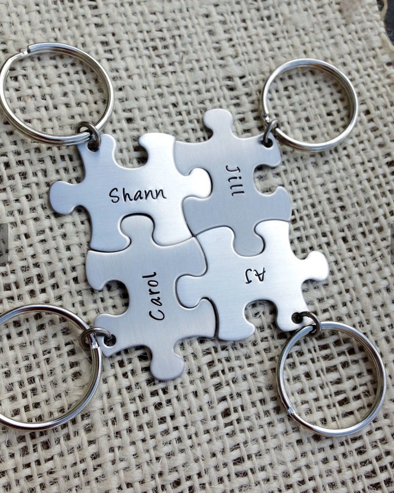 Puzzle Piece Keychain Set Wedding Party Gift or Best Friends Etsy