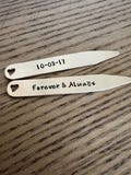 Bronze collar stays/Anniversary Gift/Personalized Gift/ 8 Year Anniversary Gift