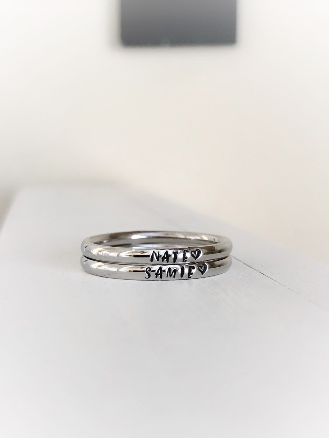 Stacking Rings Personalized Stacking Ring Name Ring Stacking Ring Personalized Custom Name Ring ...