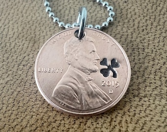 Lucky Penny Necklace, St Patrick’s Day Penny, 7 Year Anniversary