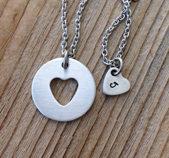 Mother daughter necklace set stamped jewelry mother and daughter gift  Mother's Day gift jewelry - Main Image