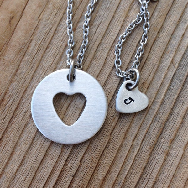 Mother daughter necklace set  stamped jewelry mother and daughter gift Mother's Day gift jewelry
