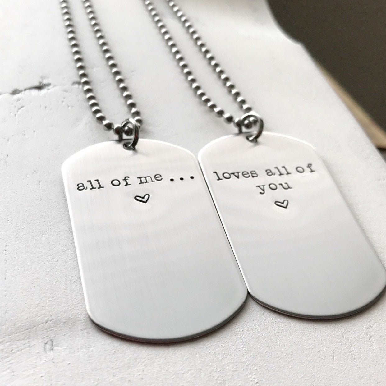 Long Distance Relationship Dog Tag Necklace